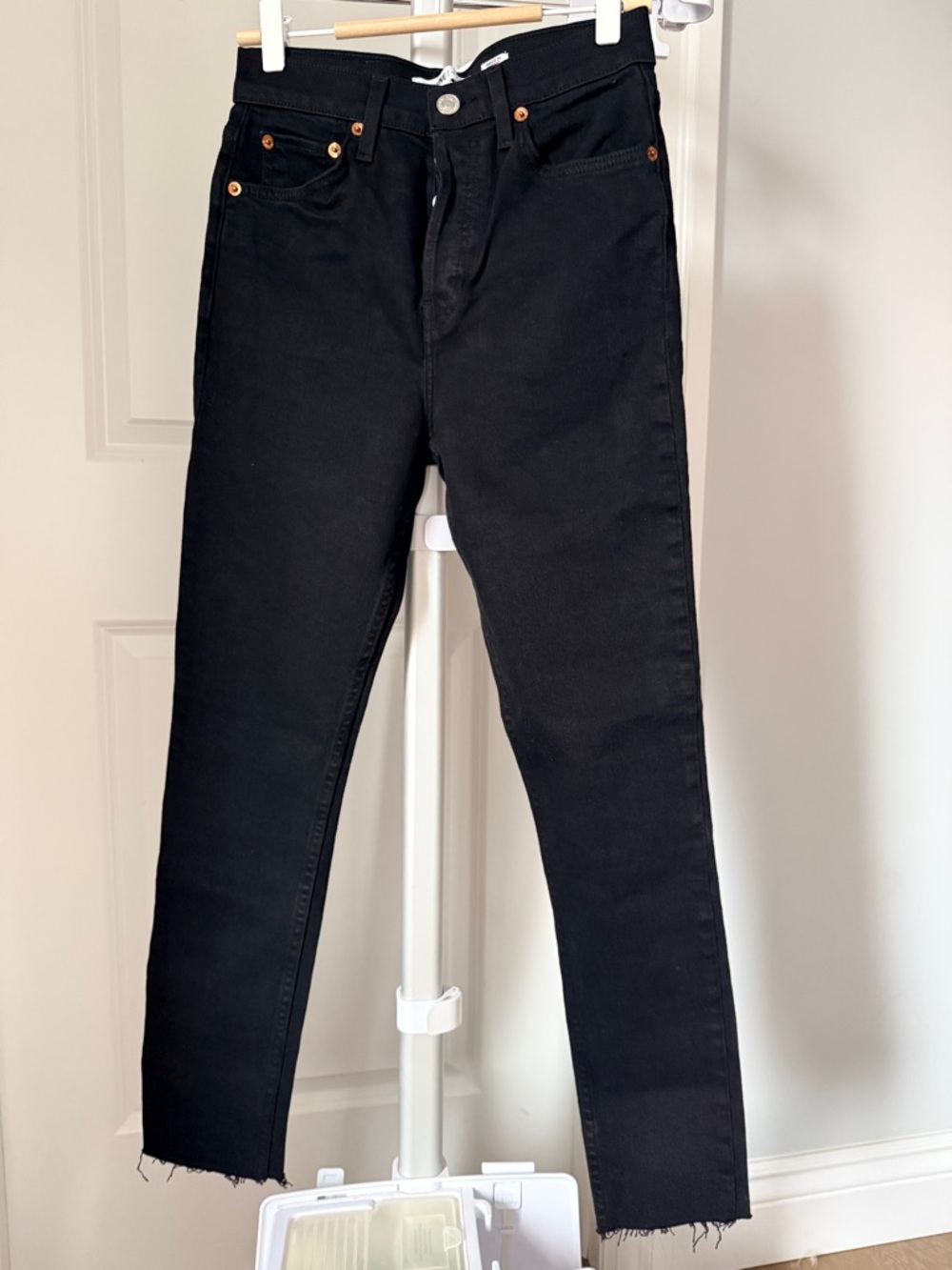 Re/Done Comfort Stretch High Rise Ankle Crop Jeans